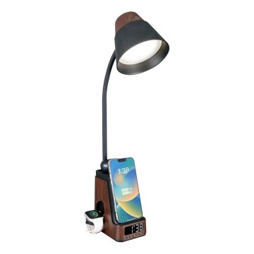LED+CCT regulējama galda lampa ar bezvadu QI uzlādi IDEAL LED/8W/230V 2700/4000/5000K brūna