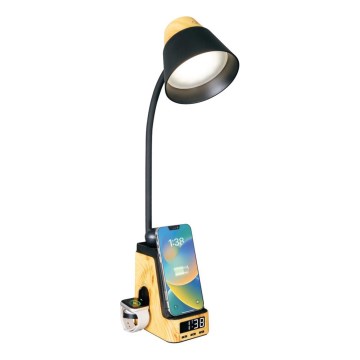 LED+CCT Regulējama galda lampa ar QI bezvadu uzlādi IDEAL LED/8W/230V 2700/4000/5000K bēša