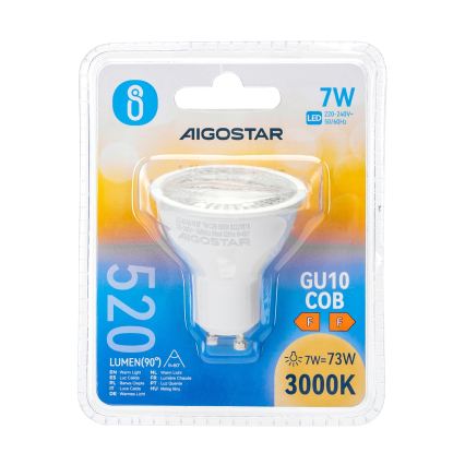 LED COB spuldze GU10/7W/230V 3000K - Aigostar