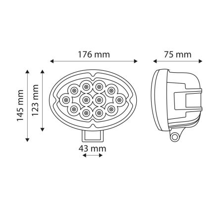 LED Darba gaismeklis CREE LED/36W/10-30V IP67 6,000K