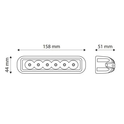 LED Darba gaismeklis EPISTAR 6xLED/18W/10-30V IP67 6,000K