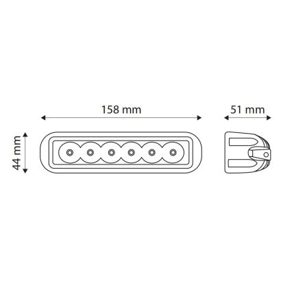 LED Darba gaismeklis EPISTAR 6xLED/18W/10-30V IP67 6,000K