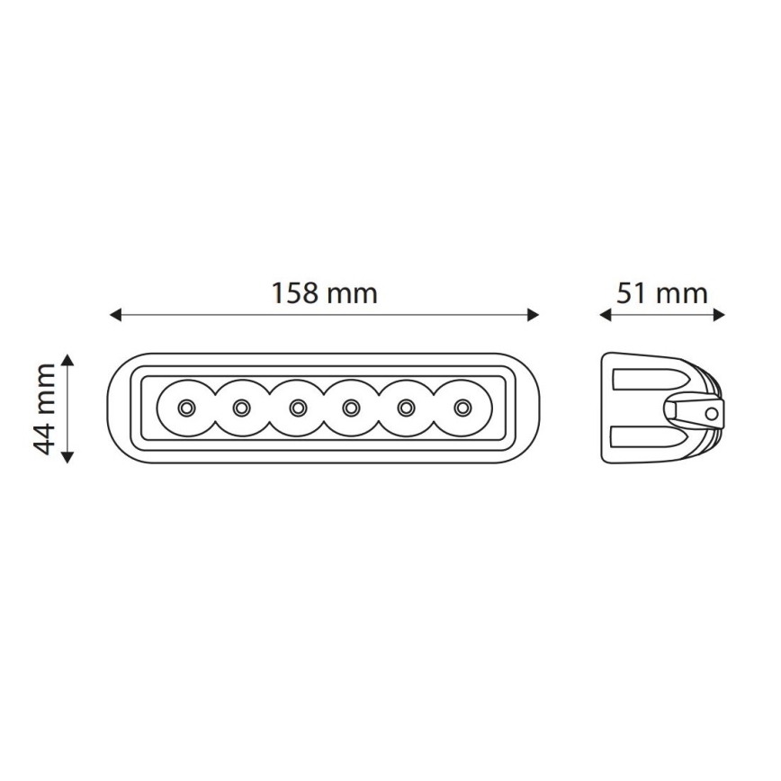 LED Darba gaismeklis EPISTAR 6xLED/18W/10-30V IP67 6,000K