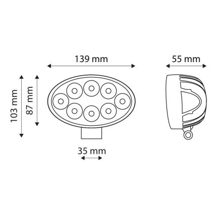 LED Darba gaismeklis EPISTAR 8xLED/24W/10-30V IP67 6,000K