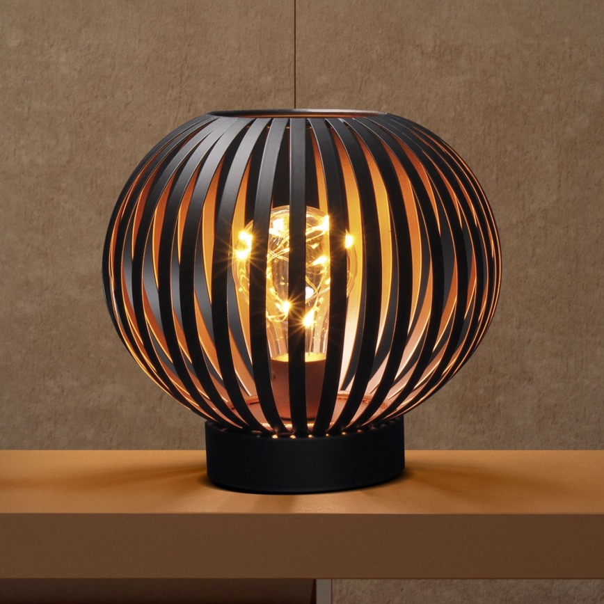 LED Dekoratīva galda lampa LED/3xAA melna/varš