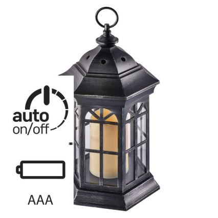 LED Dekoratīva laterna 1xLED/0,6W/3xAAA melns