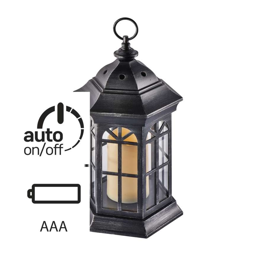 LED Dekoratīva laterna 1xLED/0,6W/3xAAA melns