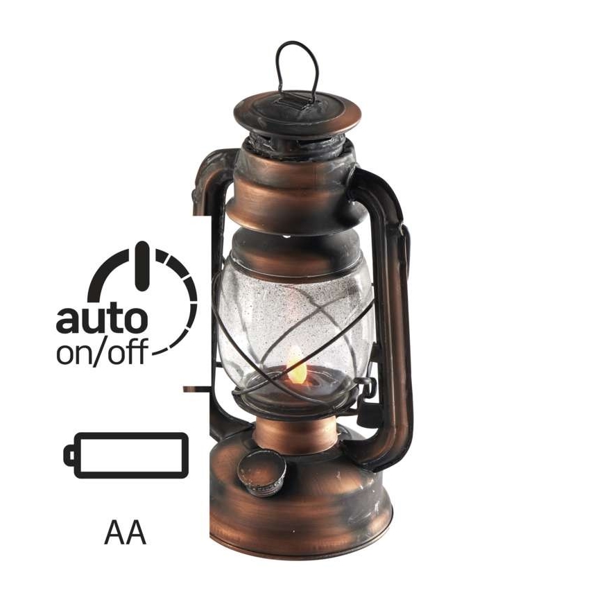 LED Dekoratīva petrolejas lampa VINTAGE 1xLED/1,5W/3xAA