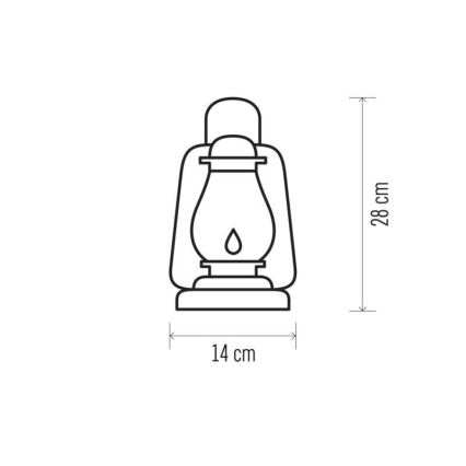 LED Dekoratīva petrolejas lampa VINTAGE 1xLED/1,5W/3xAA