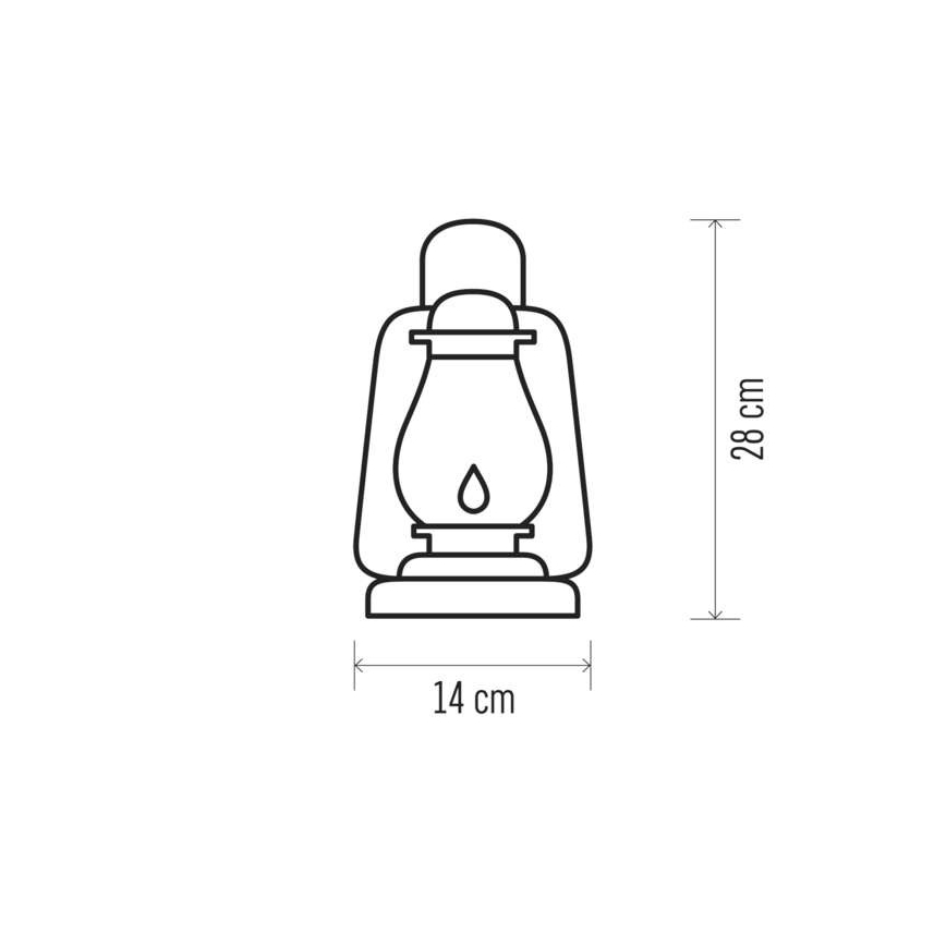 LED Dekoratīva petrolejas lampa VINTAGE 1xLED/1,5W/3xAA