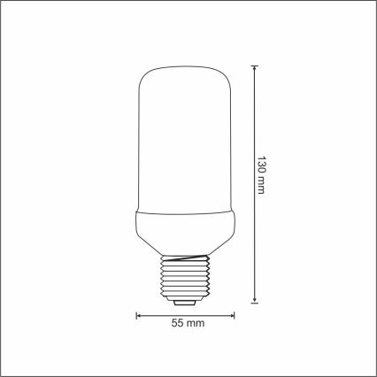 LED Dekoratīva spuldze FLAME T60 E27/3W/230V 1400K