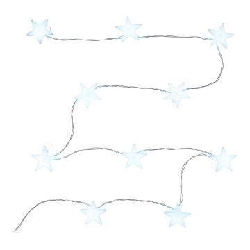 LED dekoratīvā virtene ar piesūcekņiem 10xLED/2xAA 1,8m auksta balta