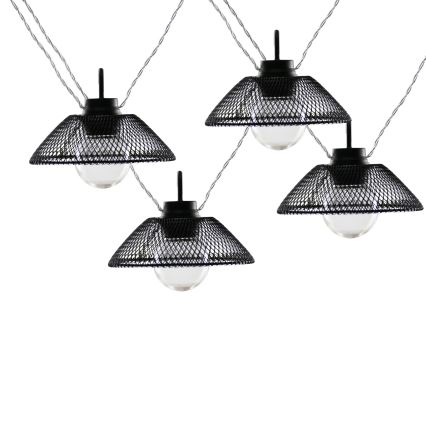 LED Dekoratīva virtene ASTRA 10xLED/2xAA 2,1 m melna