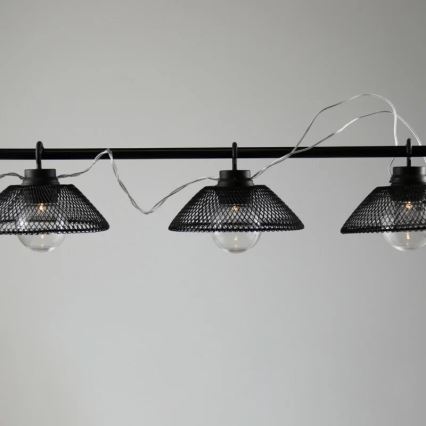 LED Dekoratīva virtene ASTRA 10xLED/2xAA 2,1 m melna