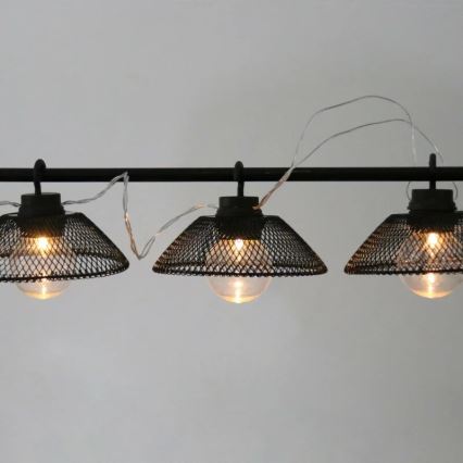 LED Dekoratīva virtene ASTRA 10xLED/2xAA 2,1 m melna