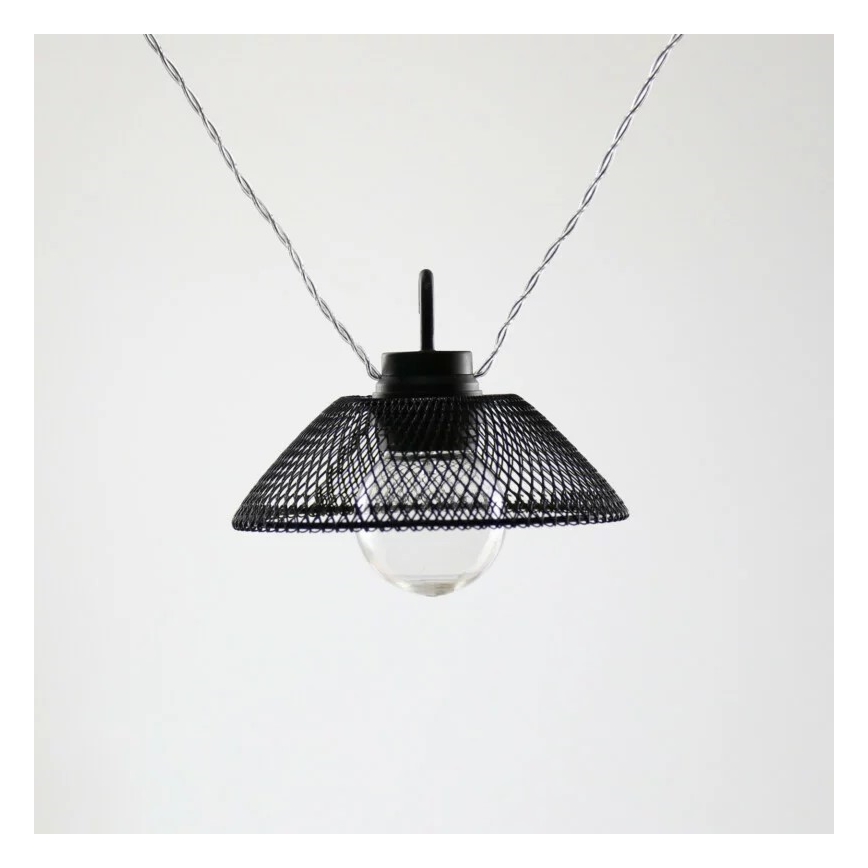 LED Dekoratīva virtene ASTRA 10xLED/2xAA 2,1 m melna