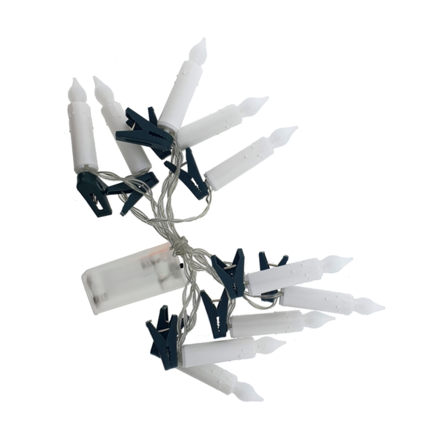 LED  dekoratīvs virtenis 10xLED/2xAA 1,65 m silti baltas svečītes