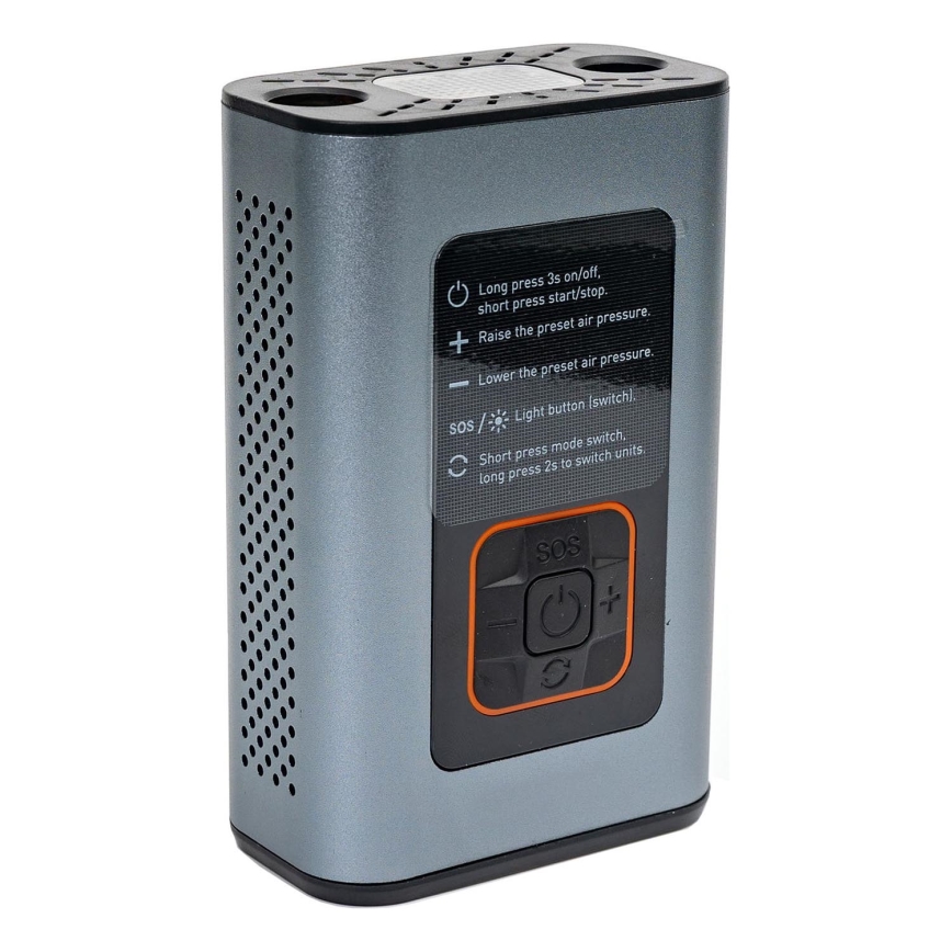 LED Digitālais kabatas kompresors 3in1 4000 mAh 5W melna