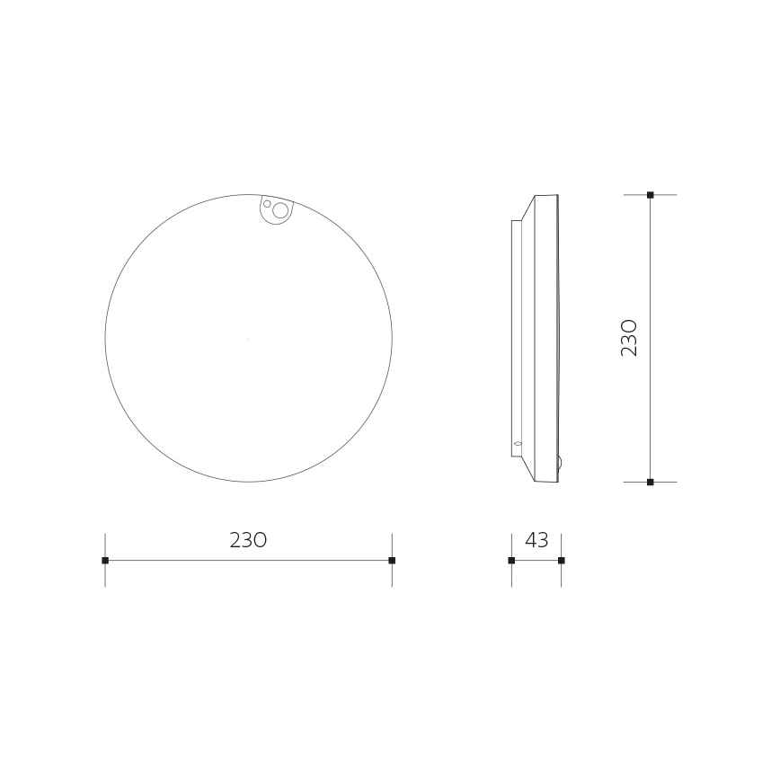 Regulējams LED griestu gaismeklis ar kustības un krēslas sensoru OLDA, LED/6/12/18W, 230V, Ø 23 cm