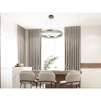 Dimējams LED kristāla lustrs uz troses THALIA LED/55W/230V 3000-6000K Ø 80 cm + tālvadības pults