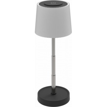 LED dimējama skārienjūtīga uzlādējamā galda lampa āra lietošanai LED/2W/5V IP44 1200 mAh pelēka