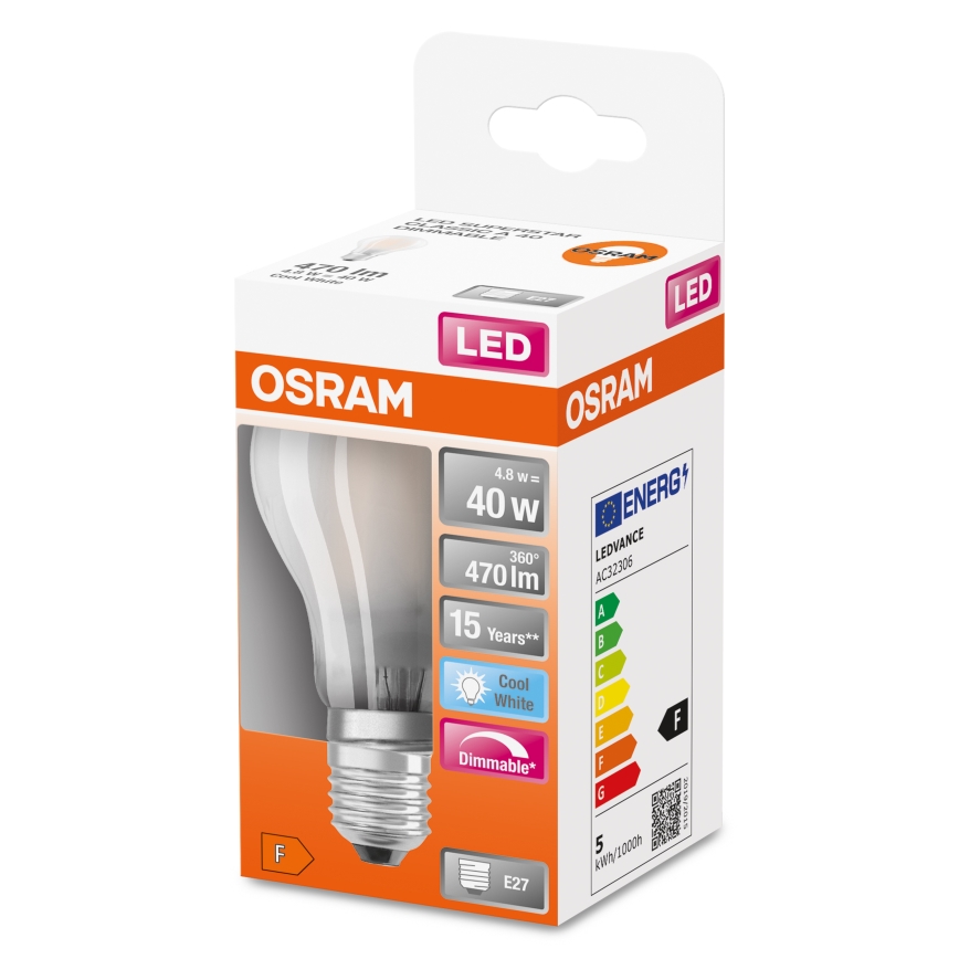 LED dimējama spuldze SUPERSTAR CLASSIC A60 E27/4,8W/230V 4000K - Osram