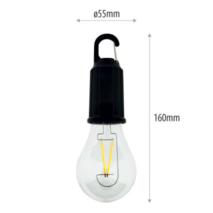 LED dimējams āra piekaramais uzlādējamais gaismeklis LED/3W/5V 400 mAh IP44