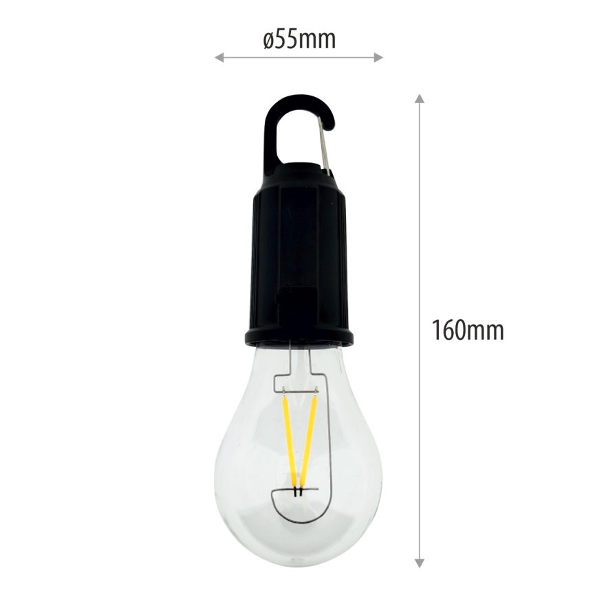 LED dimējams āra piekaramais uzlādējamais gaismeklis LED/3W/5V 400 mAh IP44
