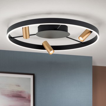 LED dimējams griestu gaismeklis BERLIN LED/50W/230V melns/zelts