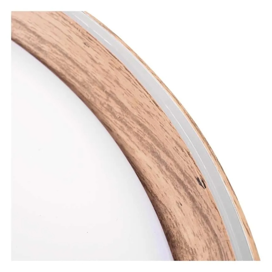 LED dimējams griestu gaismeklis ILVI LED/45W/230V 2700-6500K Ø 50 cm koka dekors + ar tālvadības pulti