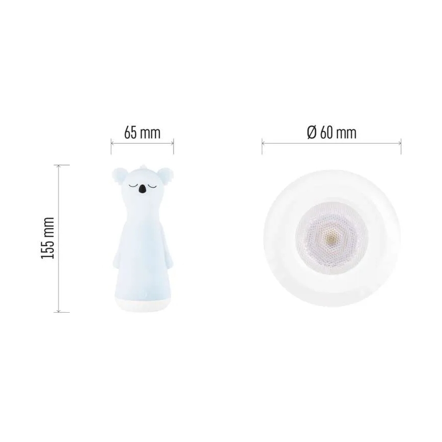 LED dimējams uzlādējams bērnu lukturītis ar naktsgaismu (2 vienā) — 3,7 V, 1200 mAh