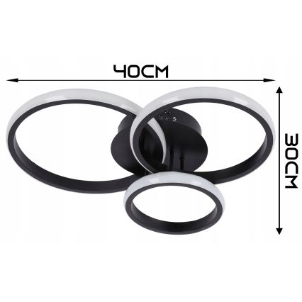 LED dimmējams griestu gaismeklis LED/70W/230V 3000-6500K melns + tālvadības pults