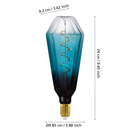 LED dimmējamā spuldze VINTAGE E27/4W/230V 2000K zila - Eglo 110235