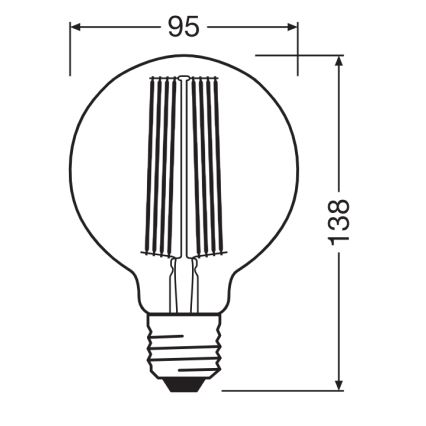 LED dimmējama spuldze VINTAGE FILAMENT E27/11W/230V 1800K - Osram