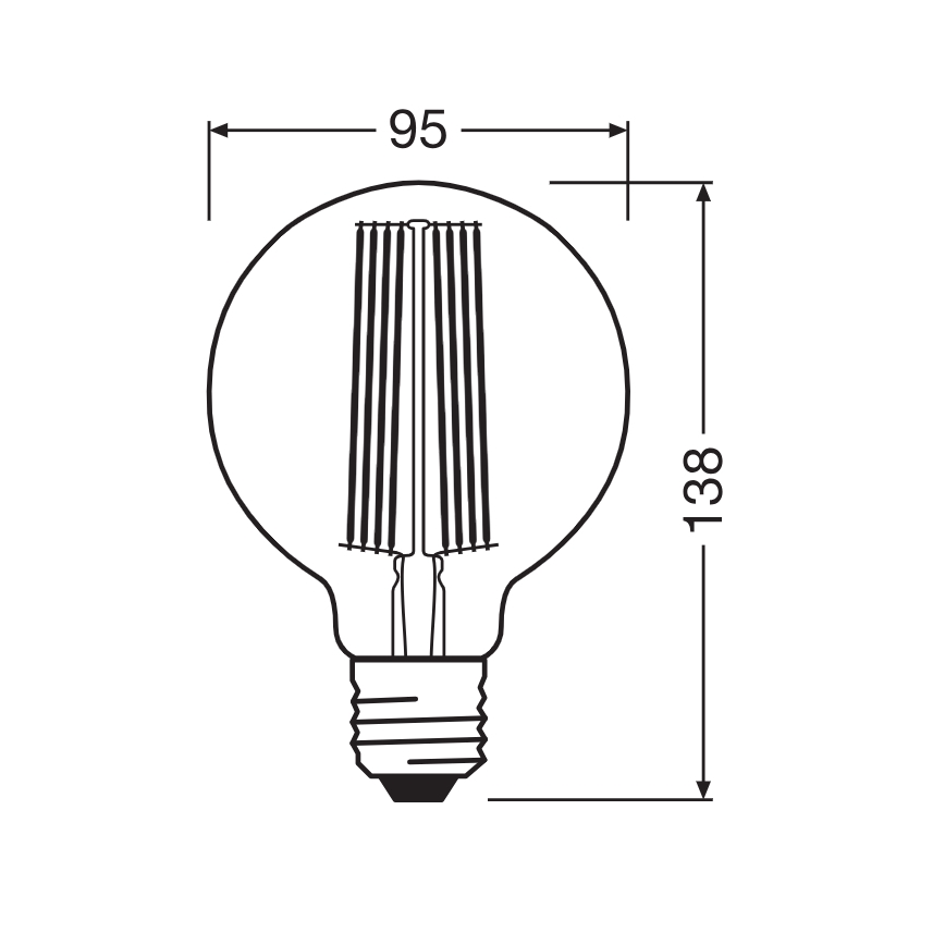 LED dimmējama spuldze VINTAGE FILAMENT E27/11W/230V 1800K - Osram