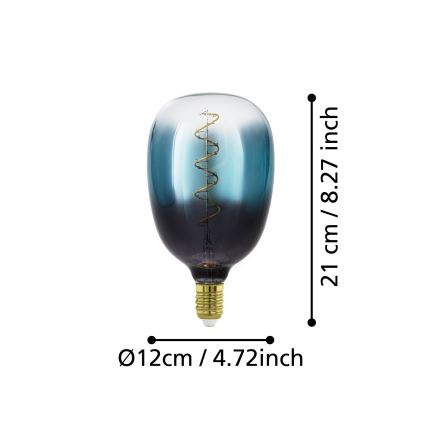 LED dimmējamā spuldze VINTAGE T120 E27/4W/230V 2000K zila - Eglo 110224