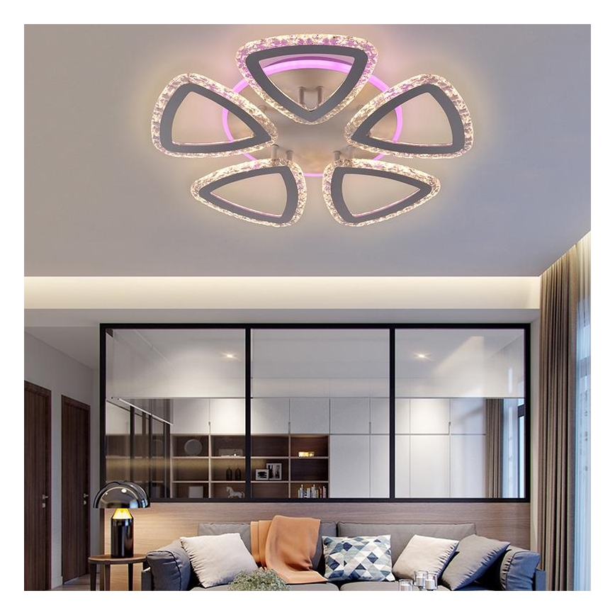 LED aptumšojams virsmas montējams griestu lustrs LED/70W/230V 3000-6500K + ar tālvadības pulti