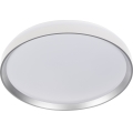 LED dimmējams griestu gaismeklis LIXAN LED/65W/230V 3000-6500K diametrs 48,6 cm balts/sudrabs + tālvadības pults