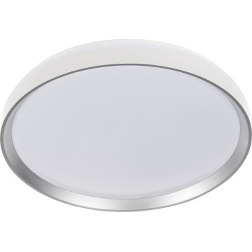 LED dimmējams griestu gaismeklis LIXAN LED/65W/230V 3000-6500K diametrs 48,6 cm balts/sudrabs + tālvadības pults