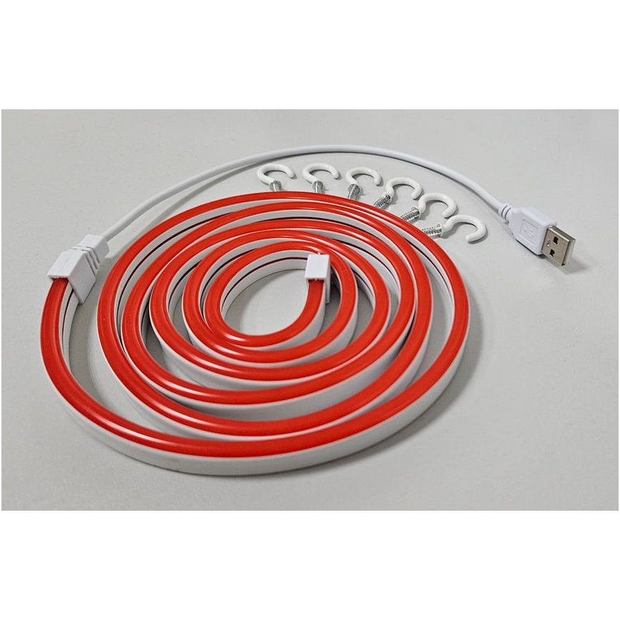 LED Elastīgs josla NEON LED/5V USB 1,8 m sarkana