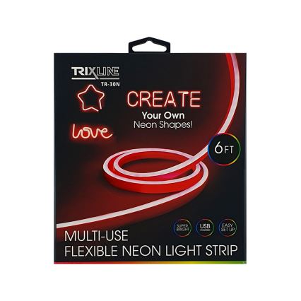 LED Elastīgs josla NEON LED/5V USB 1,8 m sarkana