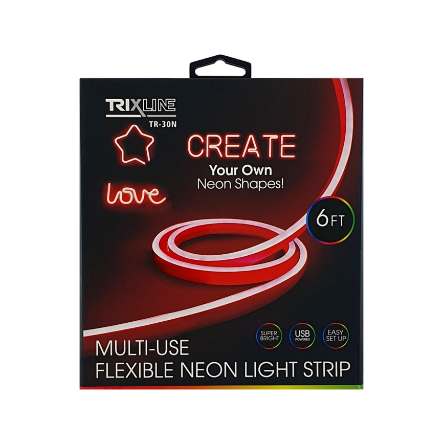 LED Elastīgs josla NEON LED/5V USB 1,8 m sarkana
