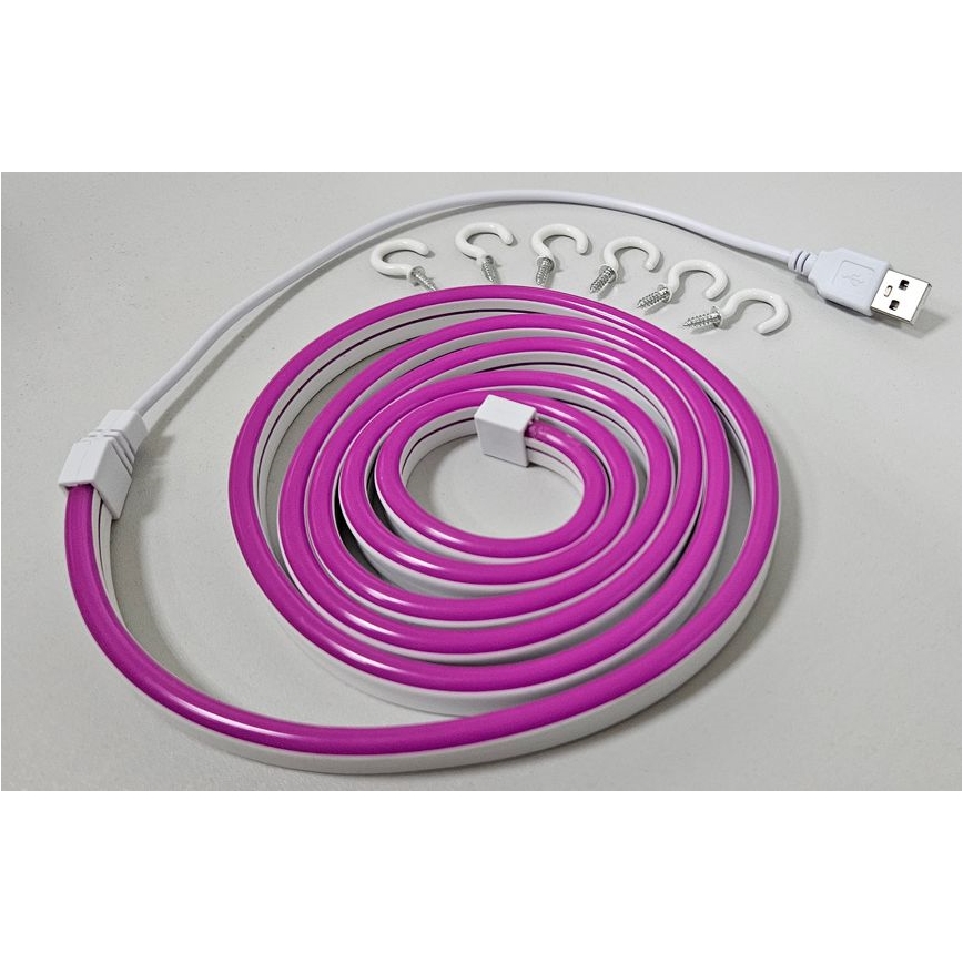 LED Elastīgs josla NEON LED/5V USB 1,8 m violeta