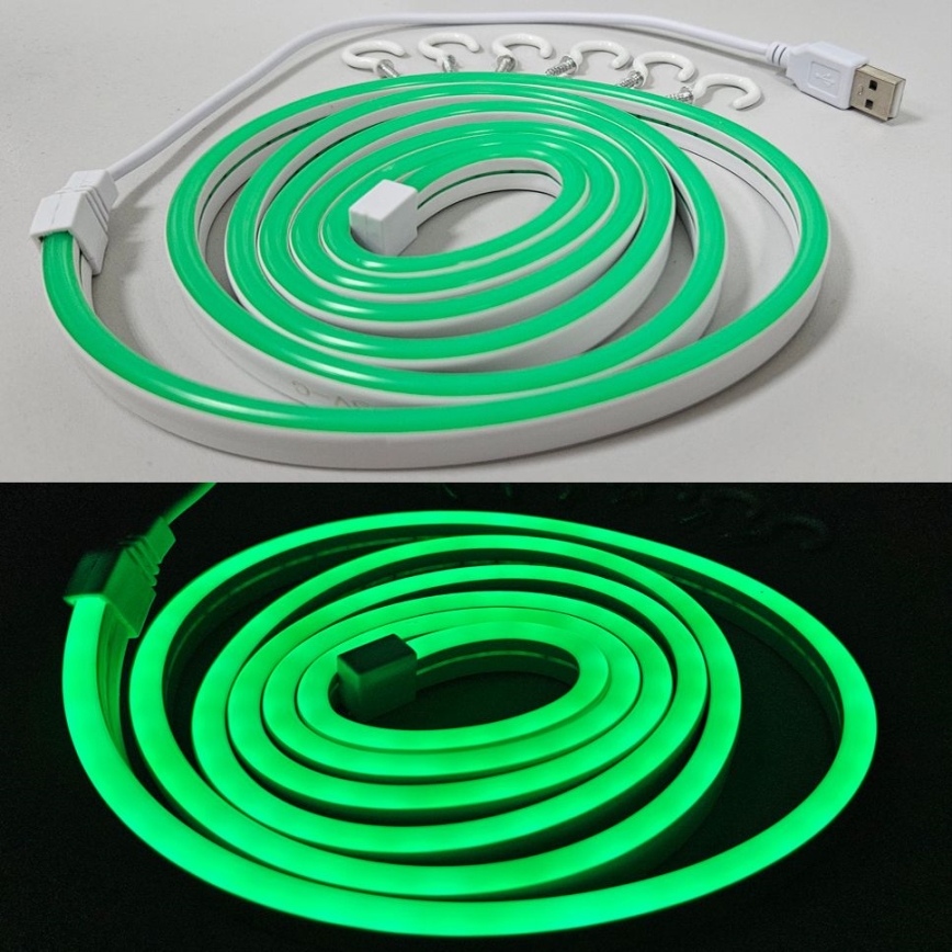 LED Elastīgs josla NEON LED/5V USB 1,8 m zaļa