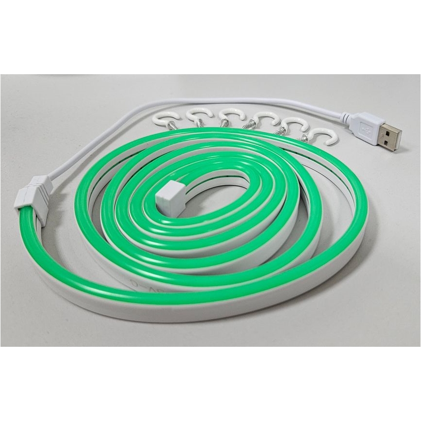 LED Elastīgs josla NEON LED/5V USB 1,8 m zaļa