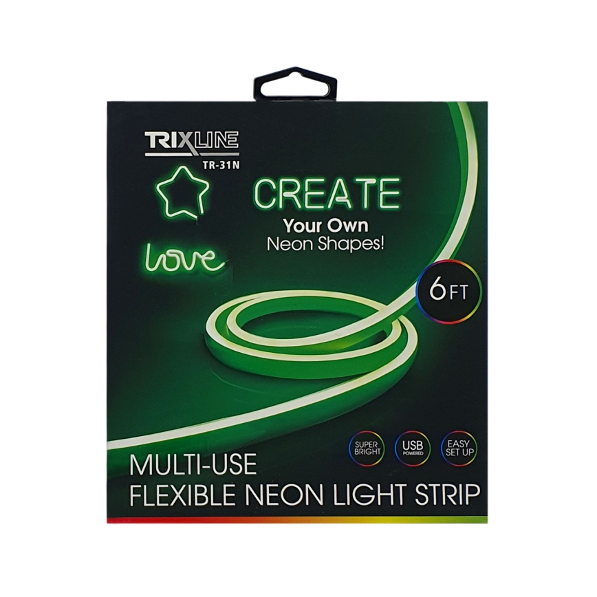 LED Elastīgs josla NEON LED/5V USB 1,8 m zaļa