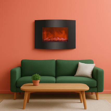 LED elektriskais kamīns ar apkuri LED/2000W/230V + tālvadība