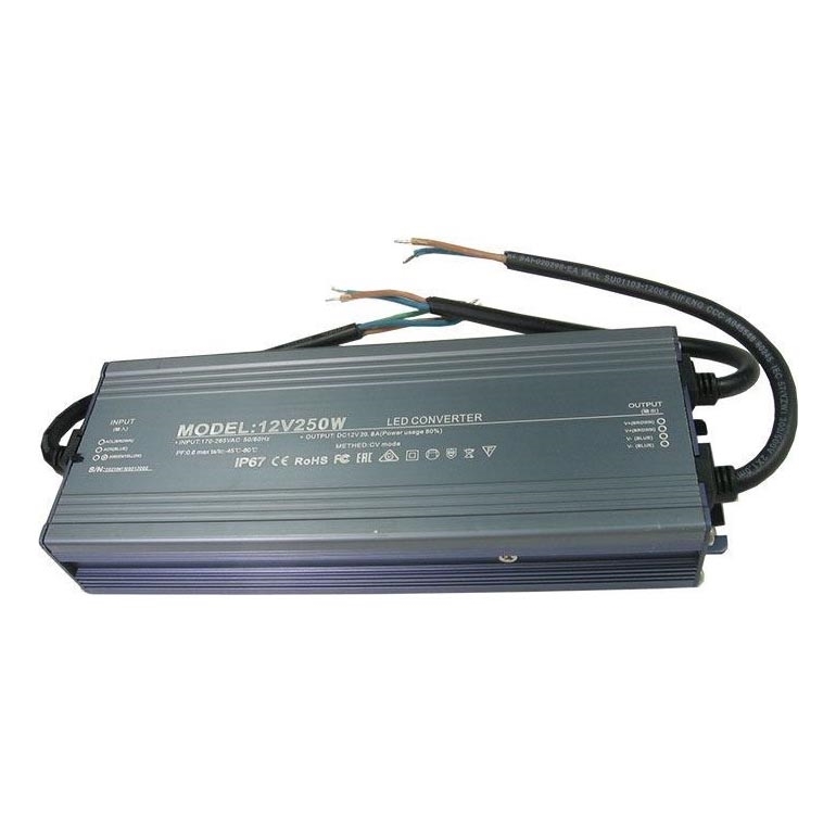 LED Elektriskais transformators 250W/12V IP67