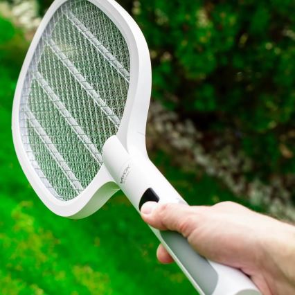 LED Elektrisks insektu slazds 2in1 ar LCD ekrānu 1200 mAh/5V balta