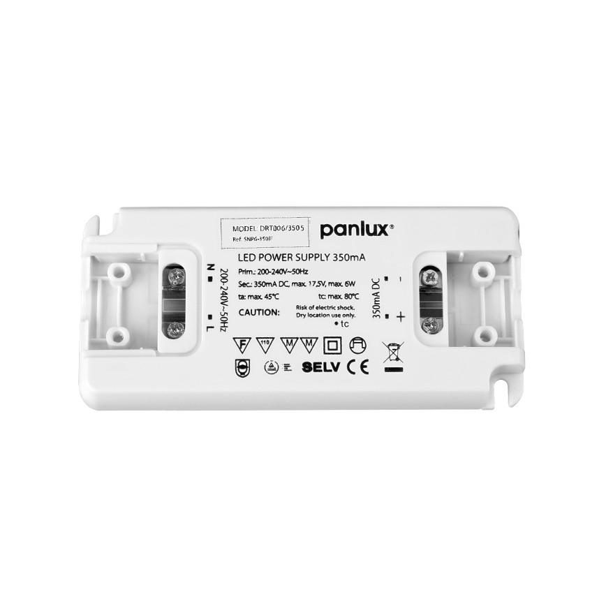 LED Elektroniskais transformators DRIVER 6W/350mA/230V